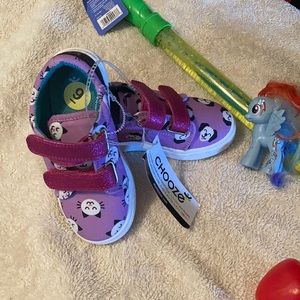 Toddler Sz 9 Chooze Purple Cat & Dog Sneakers